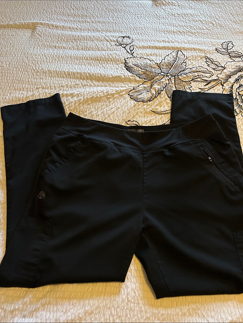 Black Healing Hands Yoga Large Scrub bottoms